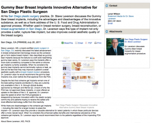 San Diego Plastic Surgeon Discusses Gummy Bear Implants plastic, surgeon, surgery, breast, implants, augmentation, san, diego, ca